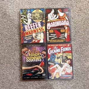 NEW, SEALED DVDS: 4 CULT CLASSICS!! Reefer Madness, Marihuana, The Killer Shrews